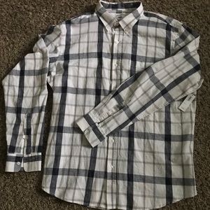 Men’s Old Navy plaid button down- Cotton/linen